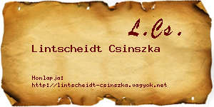 Lintscheidt Csinszka névjegykártya